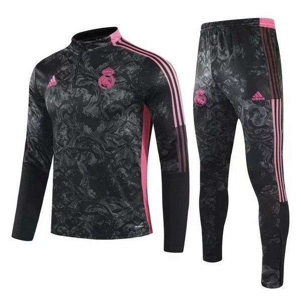 Trainingsanzug Real Madrid 2021-22 Schwarz Pink Grau Fussballtrikots Günstig